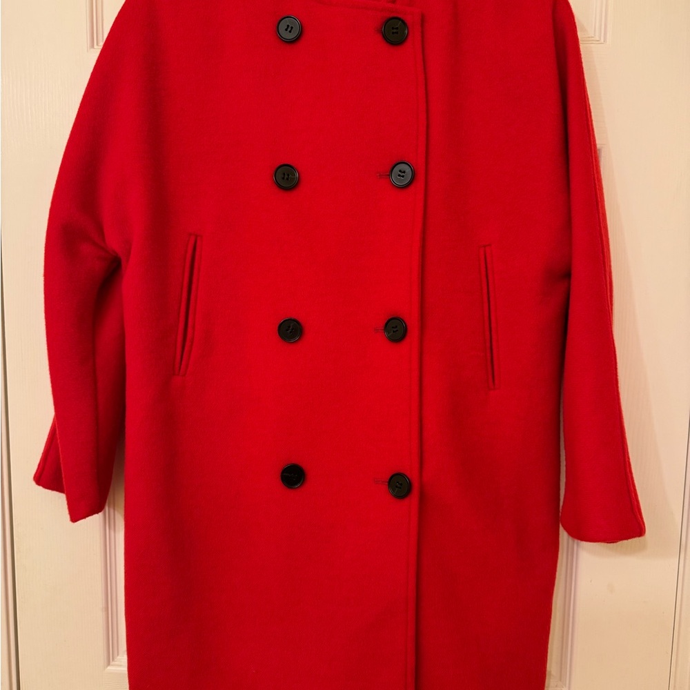 Women's Red Double-Breasted Coat